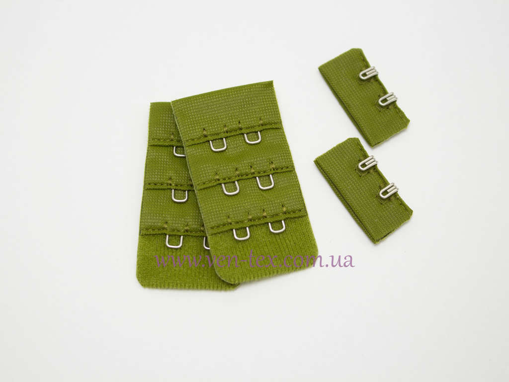Зеленая застежка для бюстгальтера из ткани, фото товара №2