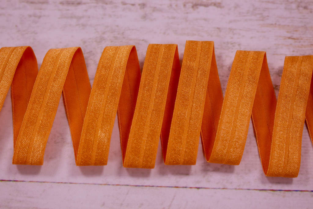 Бейка эластичная, резинка-пополамка, 14 мм, оранжевый 2131ТР