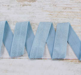 Бейка стрейч, резинка-пополамка, 20 мм, голубой 2155ТР