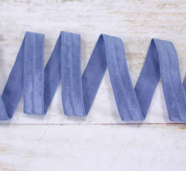 Бейка эластичная, резинка-пополамка, 15 мм, синий 2261ТР
