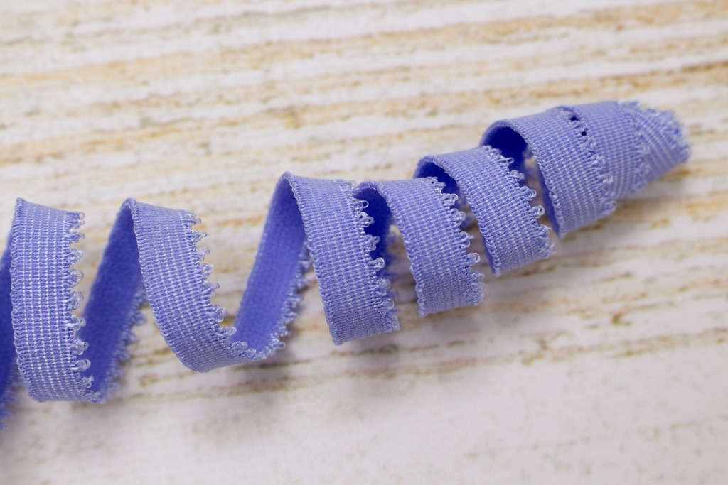 Отделочная резинка стрейч,  7 мм, голубой  2545ТР