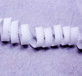 Отделочная резинка стрейч,  6 мм, белый  2729ТР