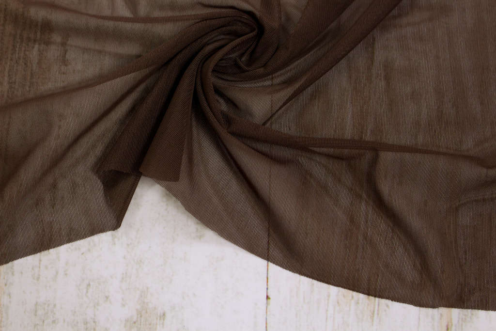 Ткань сетка стрейч, коричневый 573С